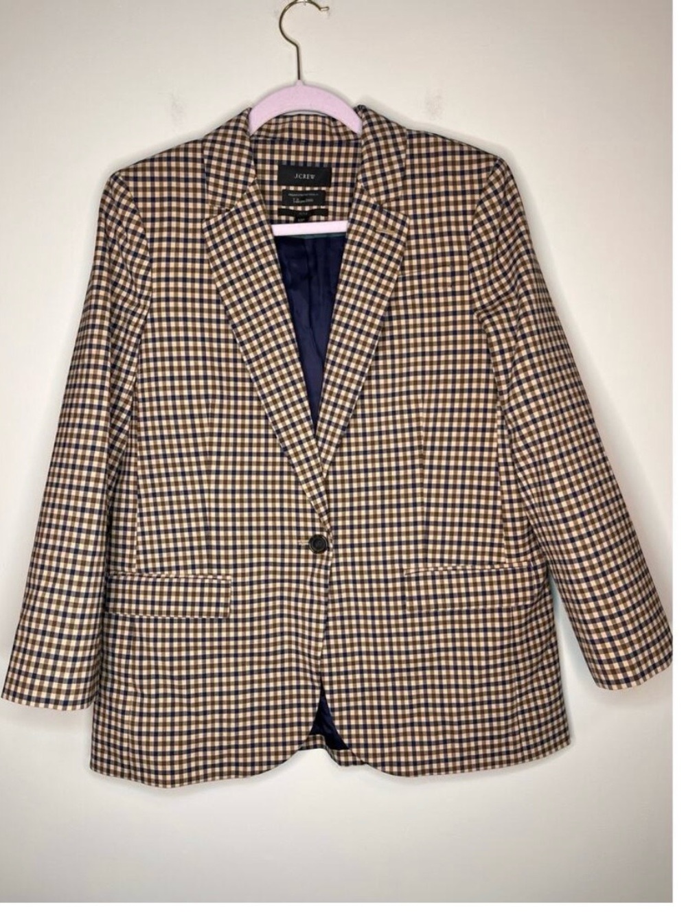 J CREW Alfie Italian Wool Plaid Blazer Tollegno 1900 12P